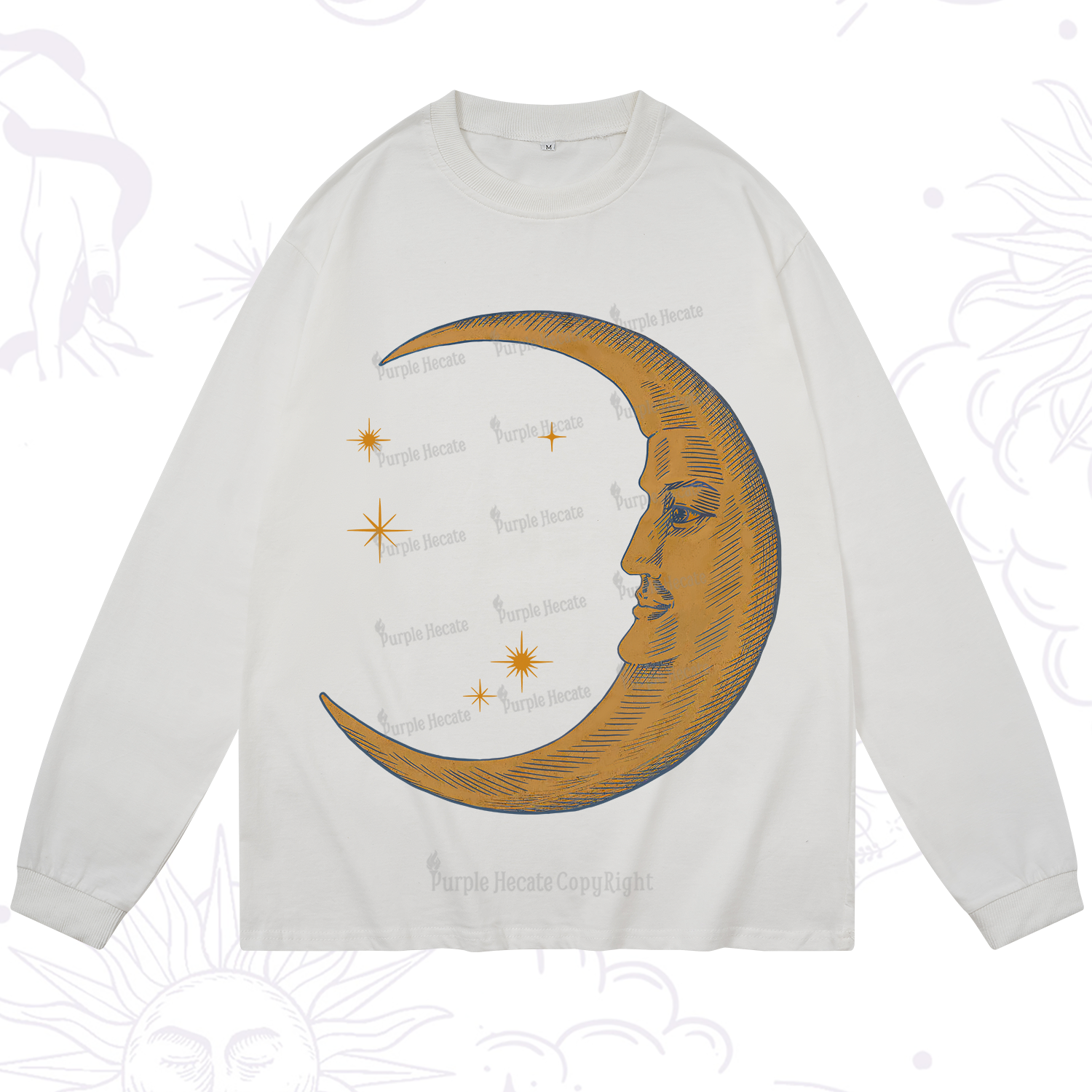 Purplehecate Celestial Moon Long Sleeve T-Shirt