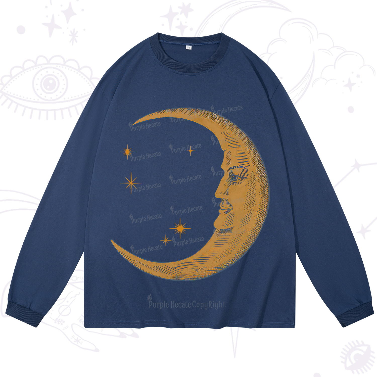 Purplehecate Celestial Moon Long Sleeve T-Shirt