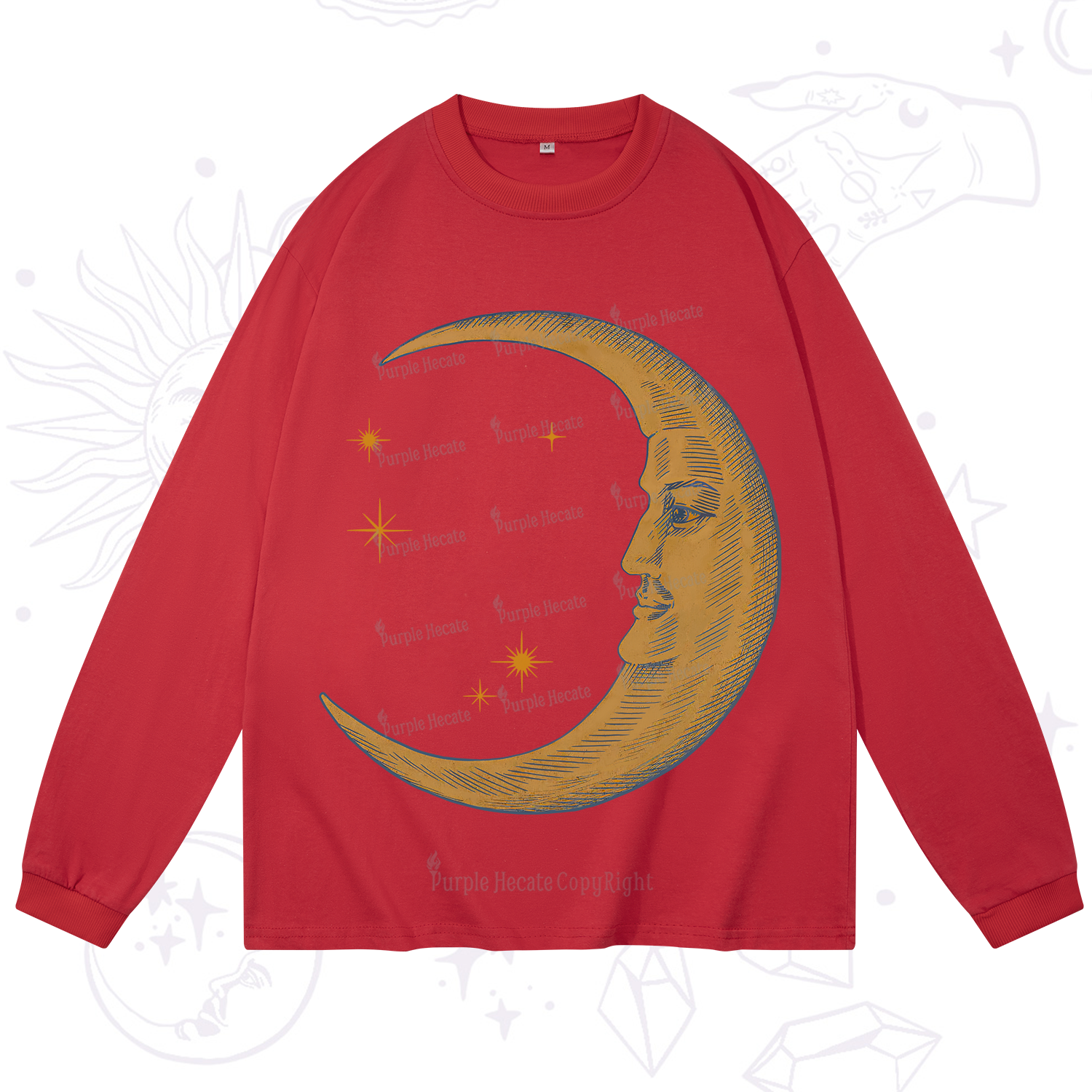 Purplehecate Celestial Moon Long Sleeve T-Shirt