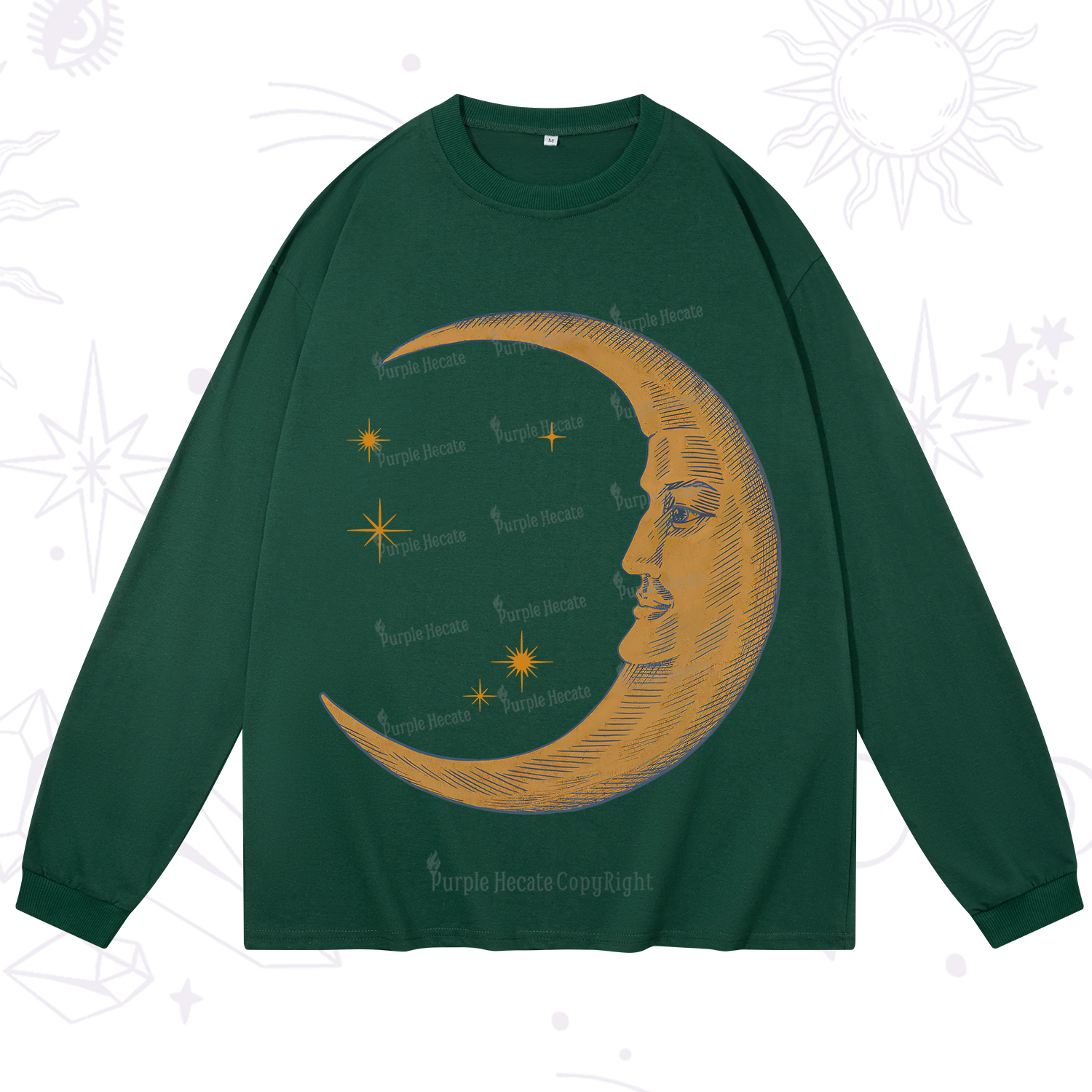 Purplehecate Celestial Moon Long Sleeve T-Shirt