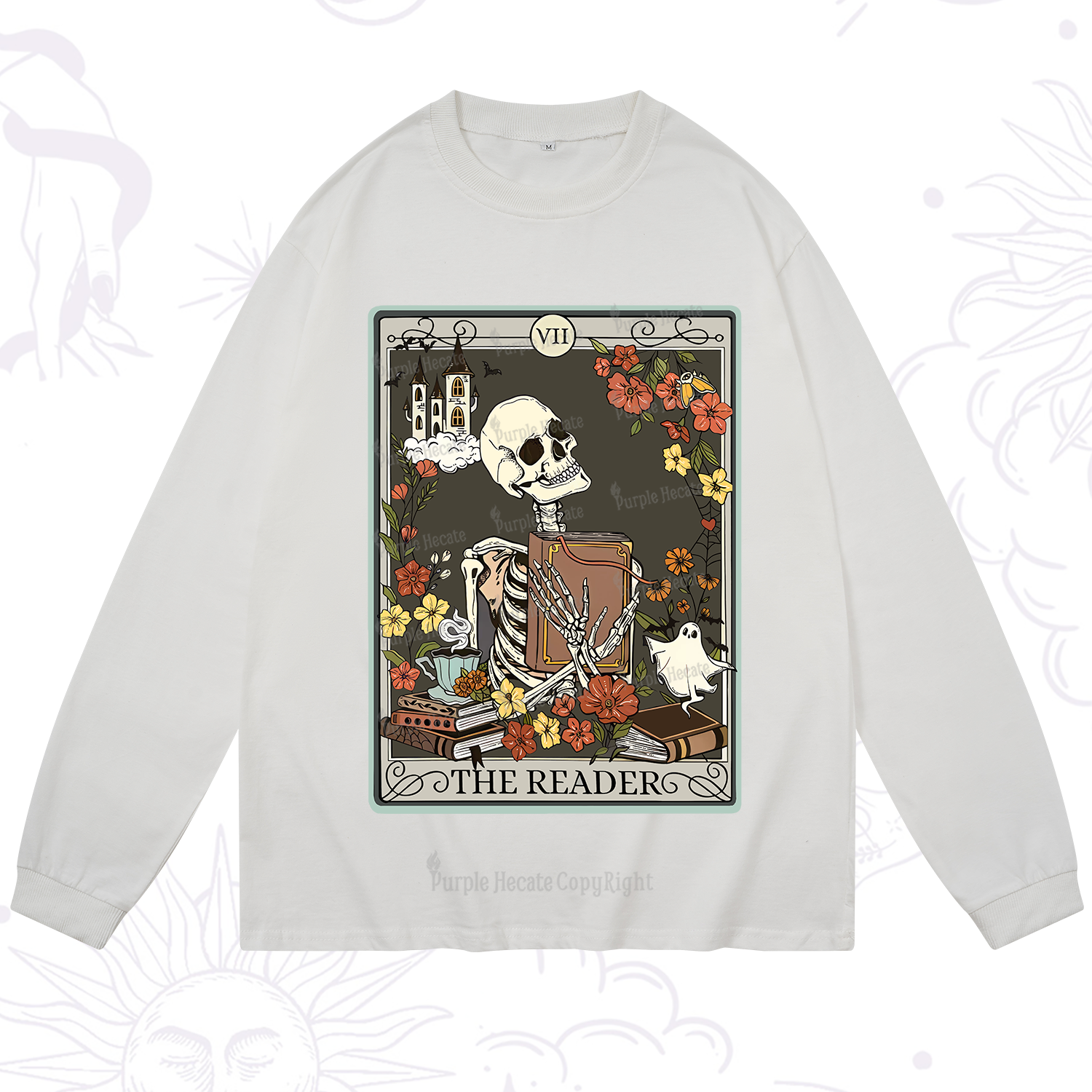 Purplehecate The Reader Tarot Card Long Sleeve T-Shirt
