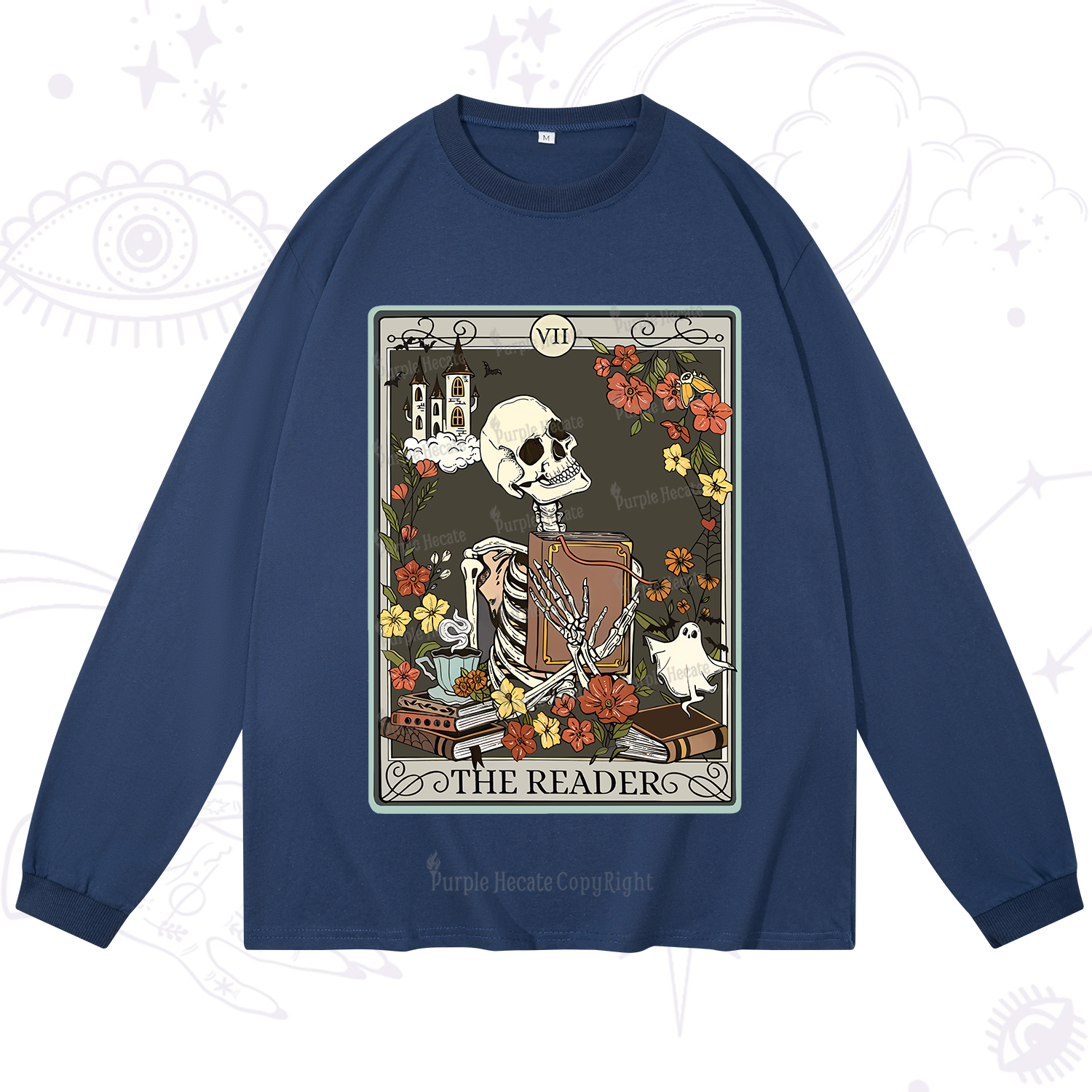 Purplehecate The Reader Tarot Card Long Sleeve T-Shirt