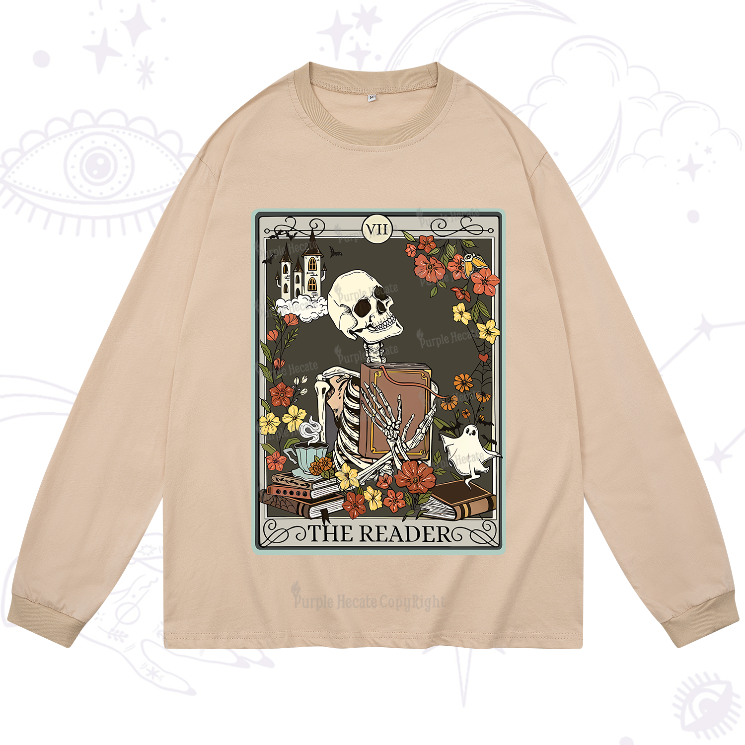 Purplehecate The Reader Tarot Card Long Sleeve T-Shirt
