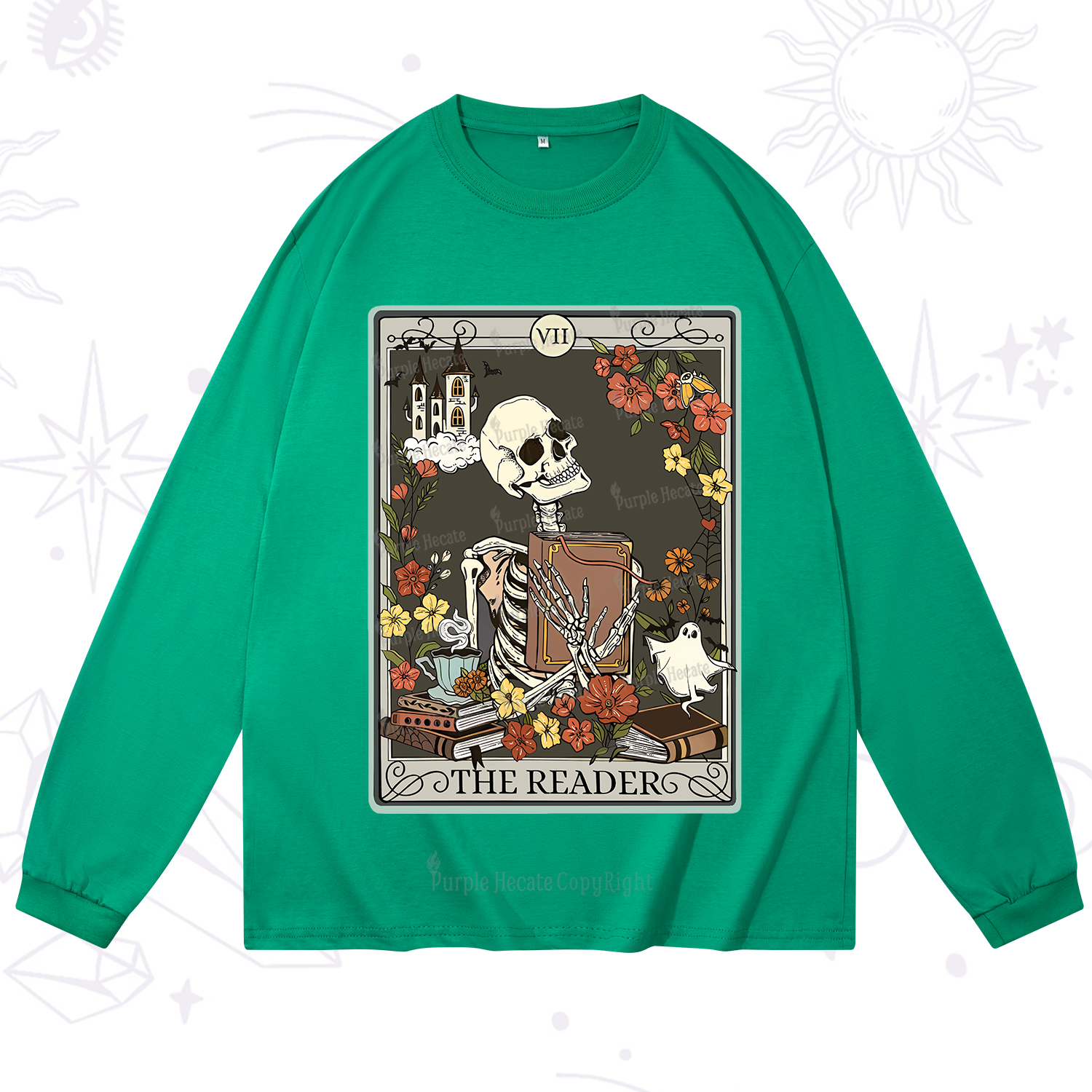 Purplehecate The Reader Tarot Card Long Sleeve T-Shirt