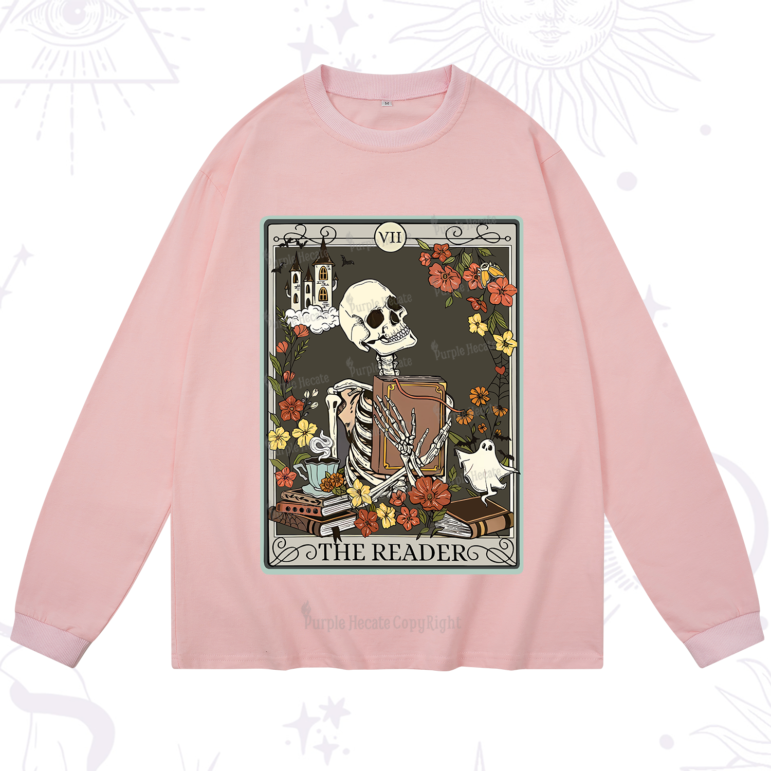 Purplehecate The Reader Tarot Card Long Sleeve T-Shirt