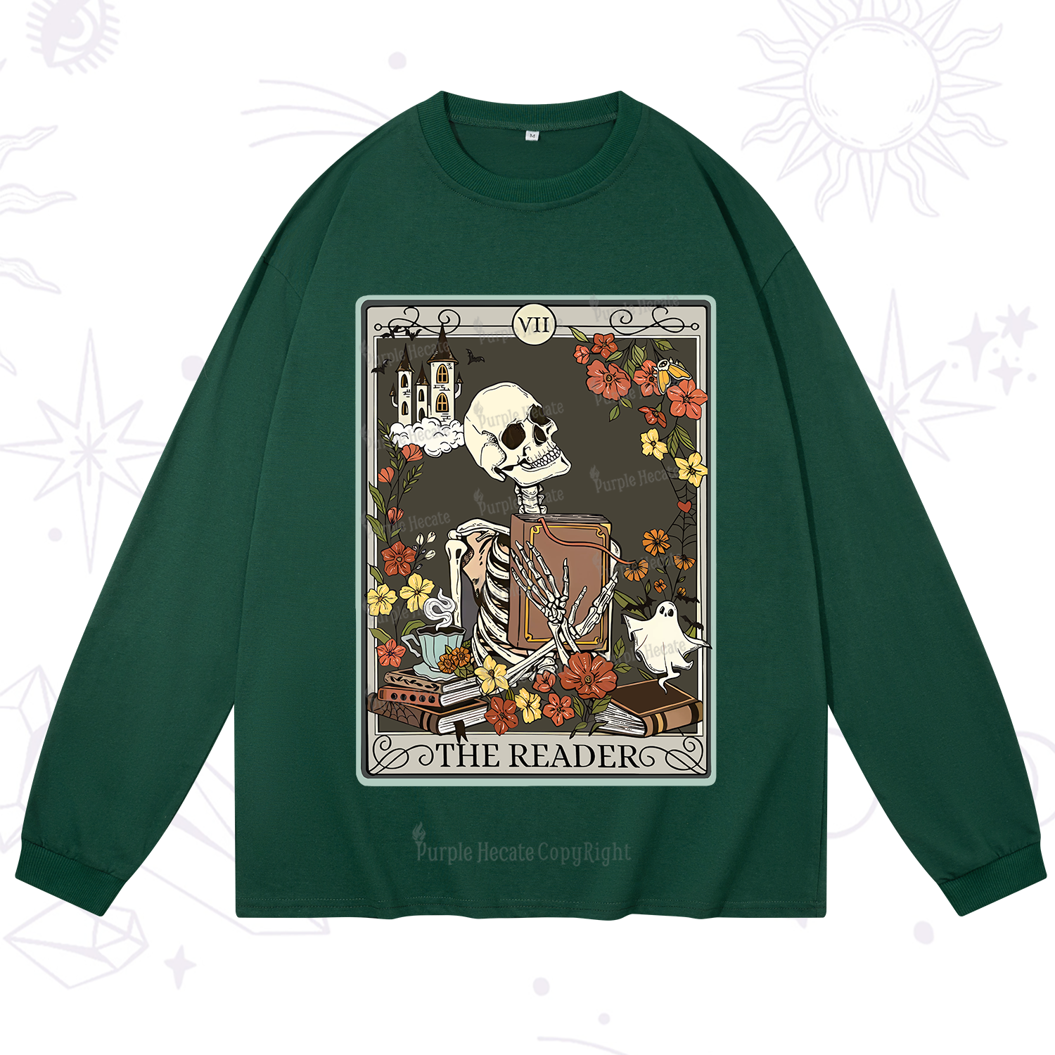 Purplehecate The Reader Tarot Card Long Sleeve T-Shirt