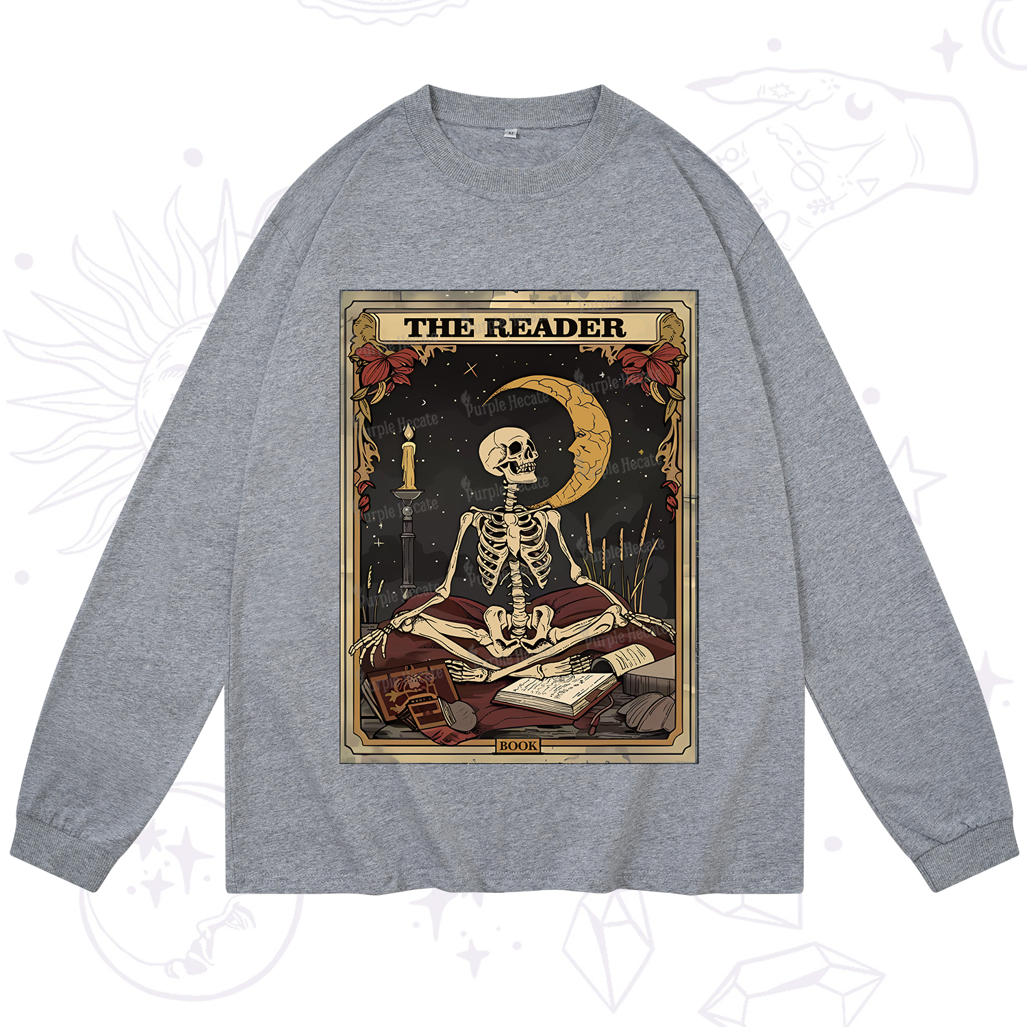 Purplehecate The Reader Tarot Card Long Sleeve T-Shirt