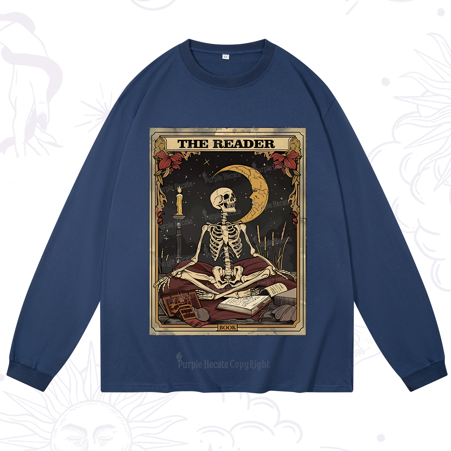 Purplehecate The Reader Tarot Card Long Sleeve T-Shirt
