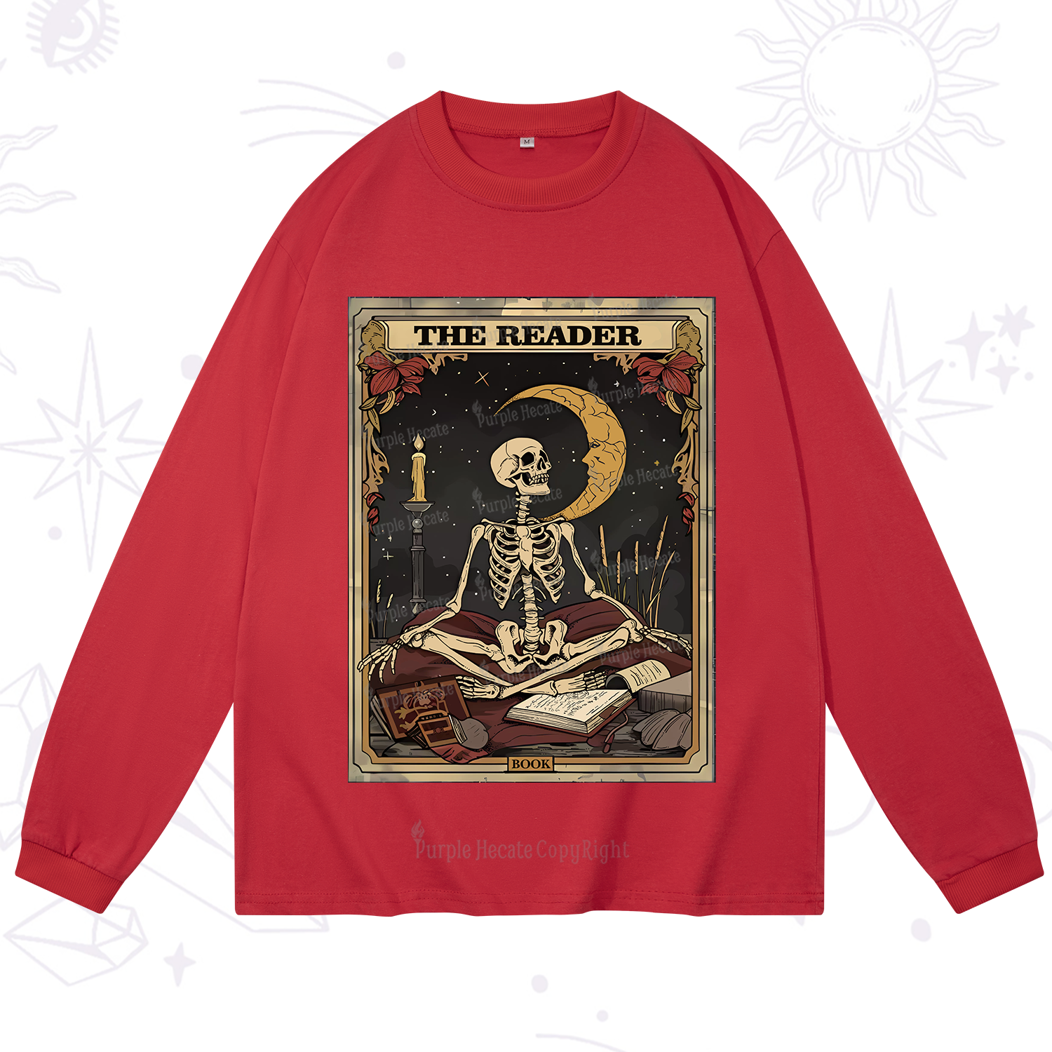 Purplehecate The Reader Tarot Card Long Sleeve T-Shirt