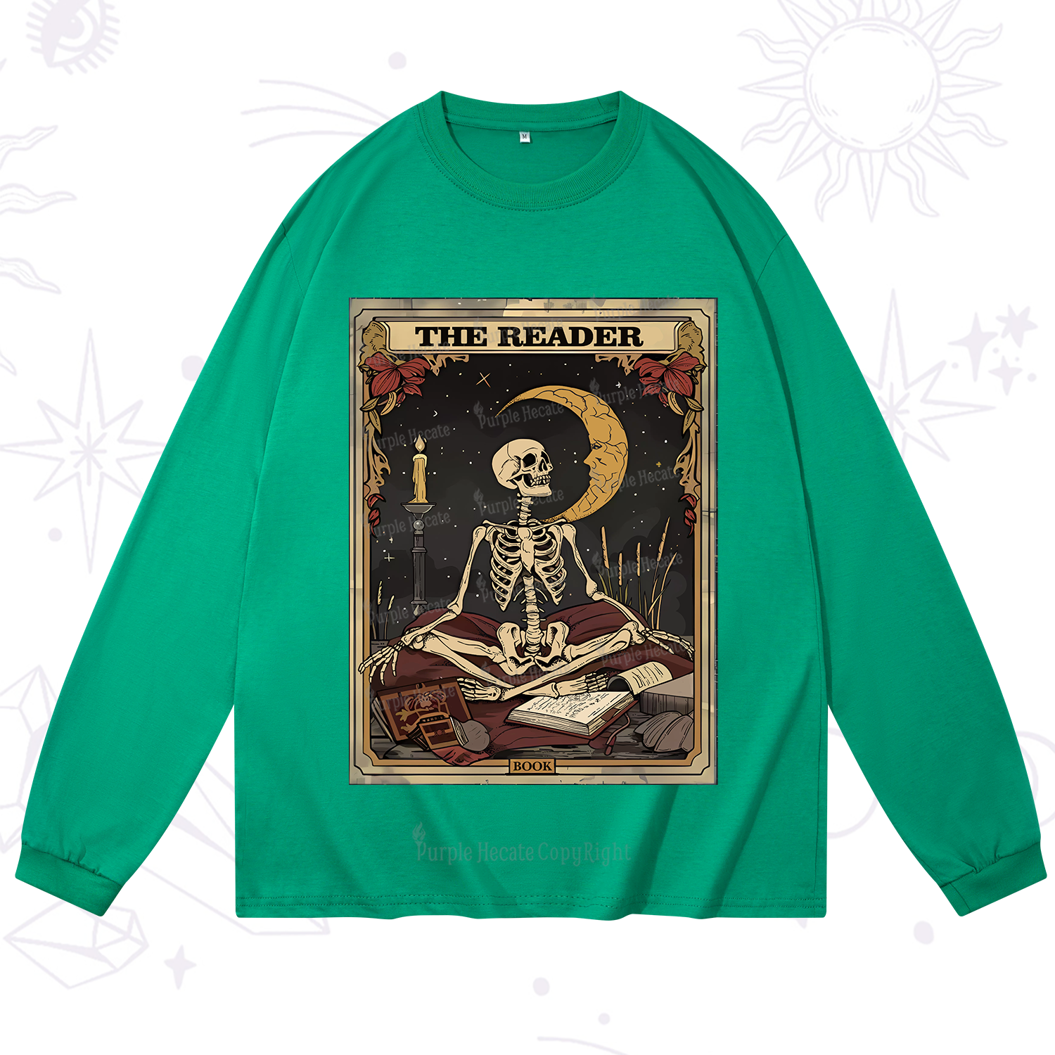 Purplehecate The Reader Tarot Card Long Sleeve T-Shirt