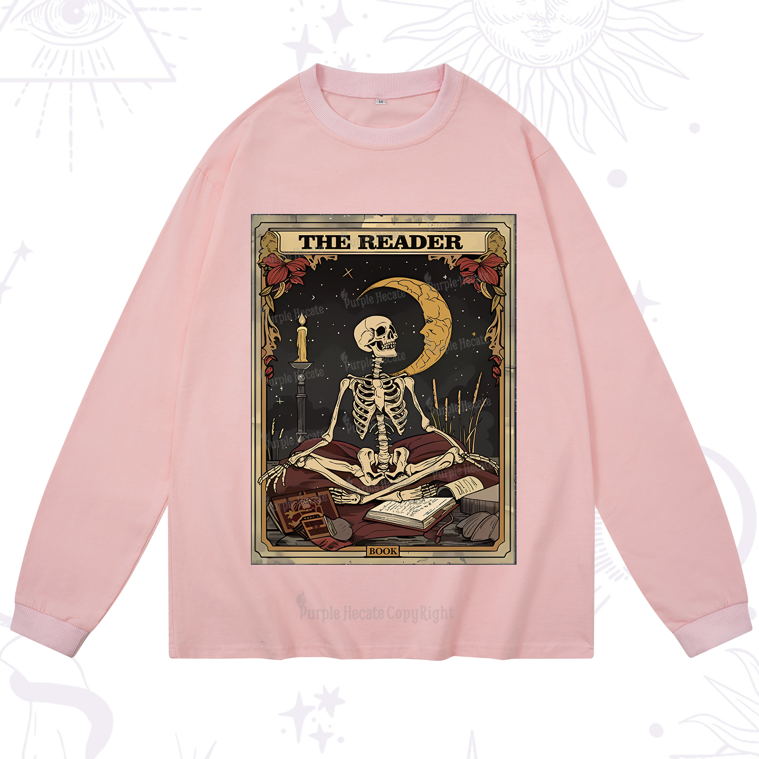 Purplehecate The Reader Tarot Card Long Sleeve T-Shirt