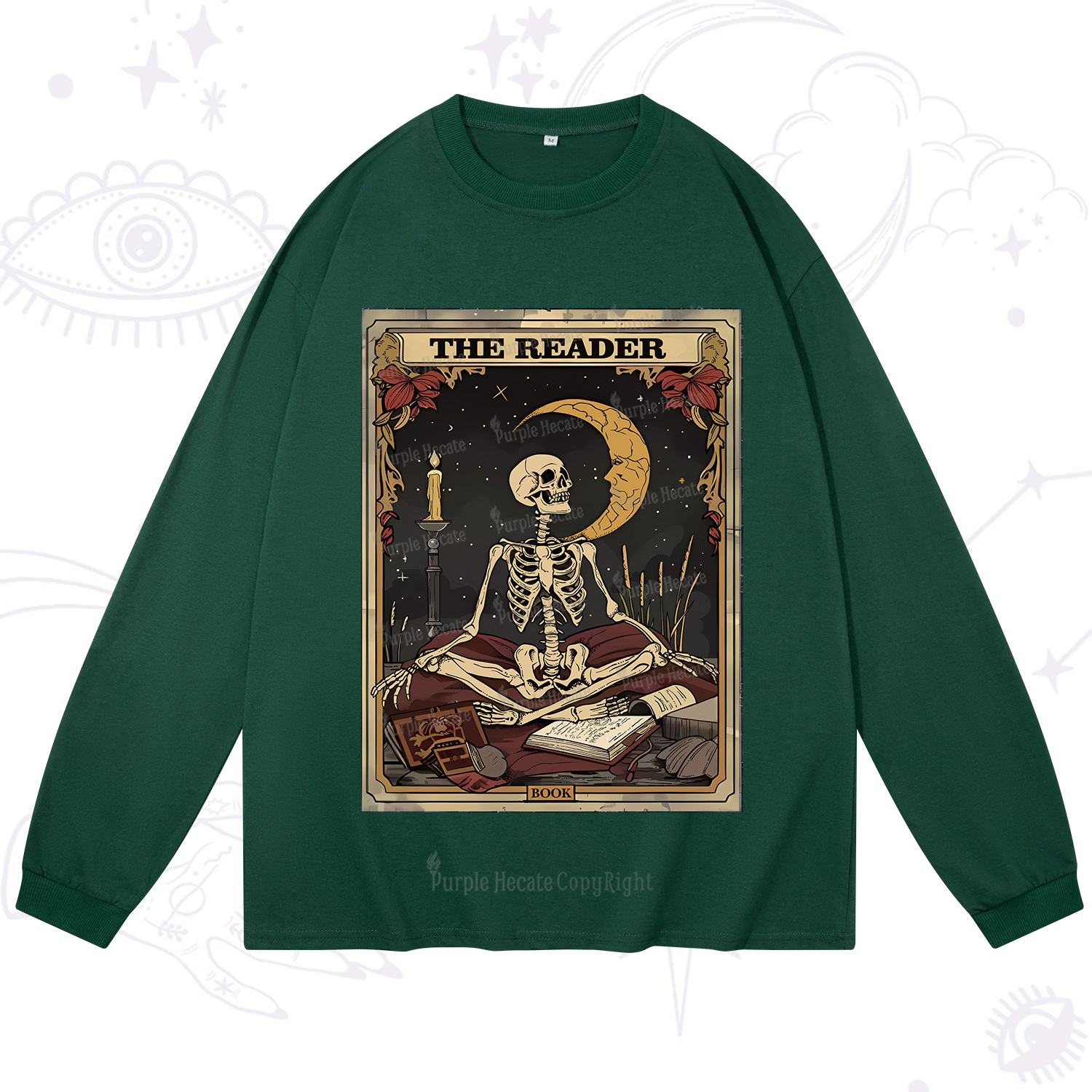 Purplehecate The Reader Tarot Card Long Sleeve T-Shirt