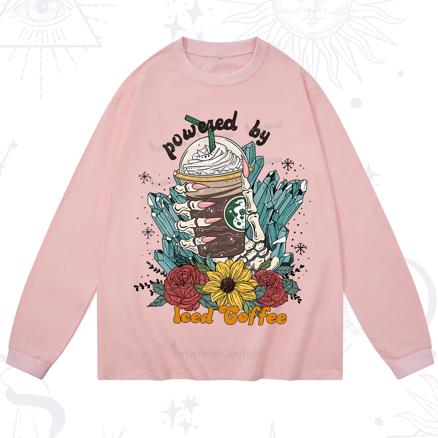 Purplehecate Powered By Ice Coffee Long Sleeve T-Shirt