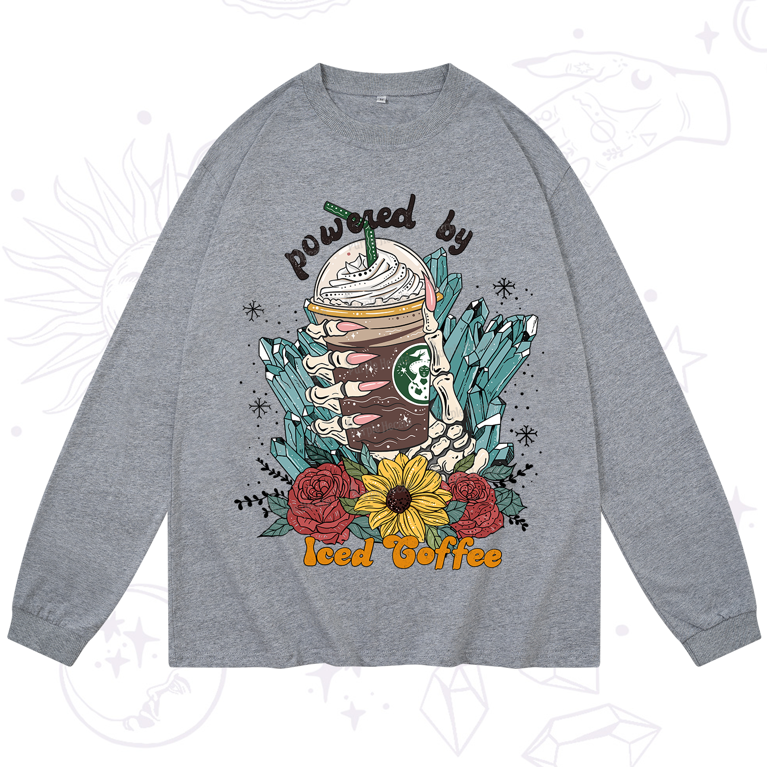 Purplehecate Powered By Ice Coffee Long Sleeve T-Shirt