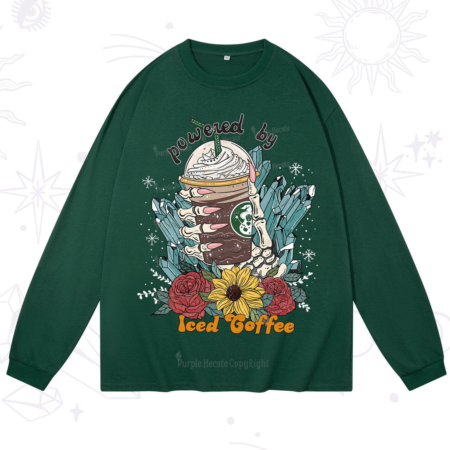 Purplehecate Powered By Ice Coffee Long Sleeve T-Shirt