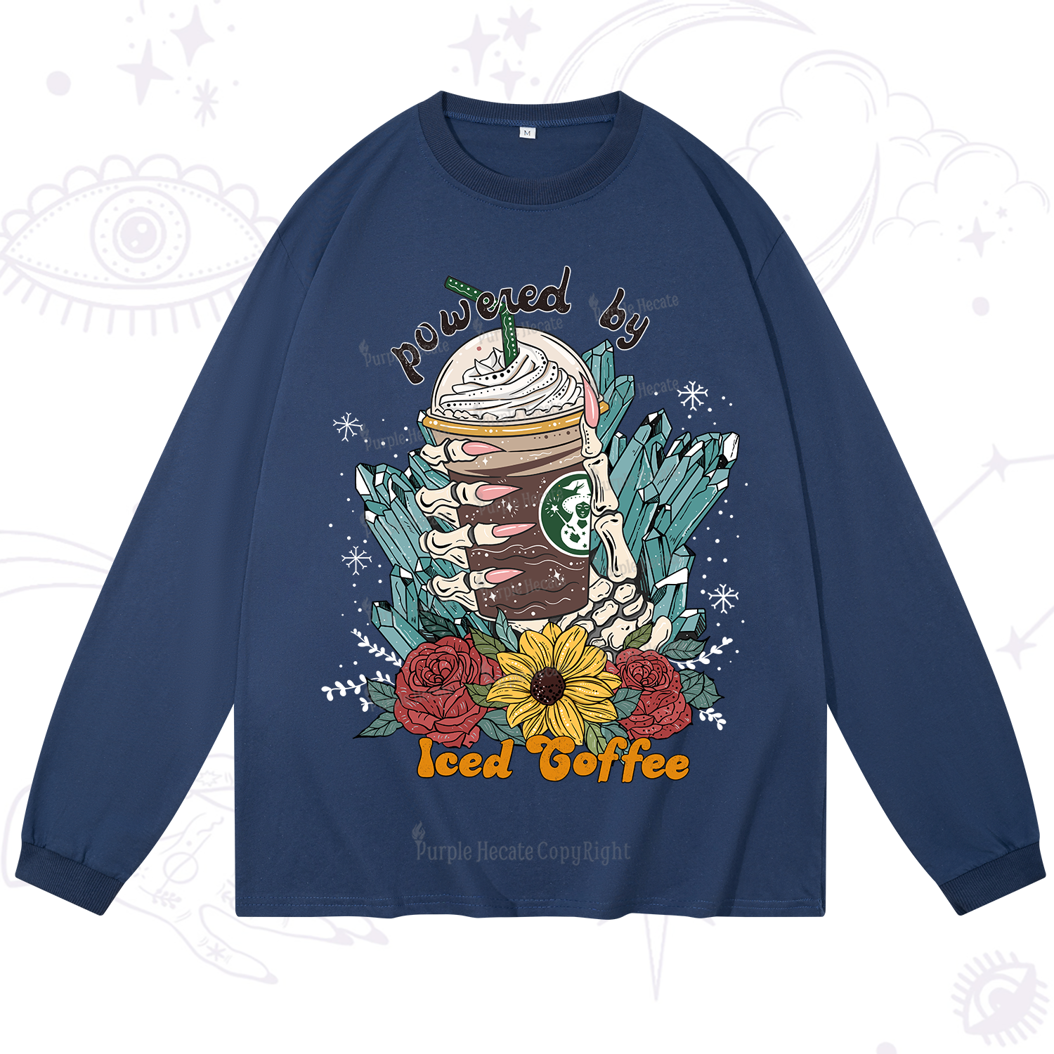Purplehecate Powered By Ice Coffee Long Sleeve T-Shirt