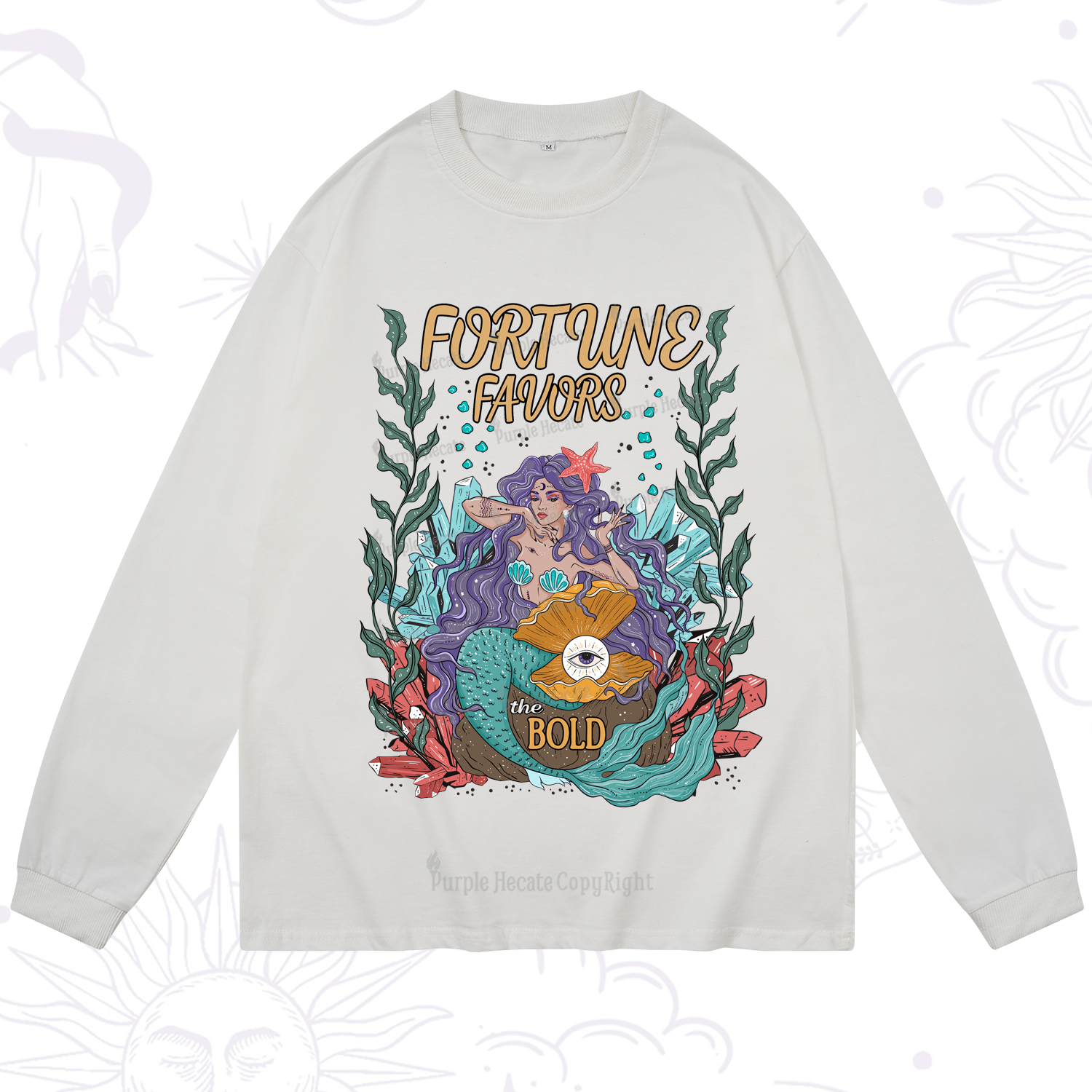 Purplehecate Fortune Favors The Bold Long Sleeve T-Shirt