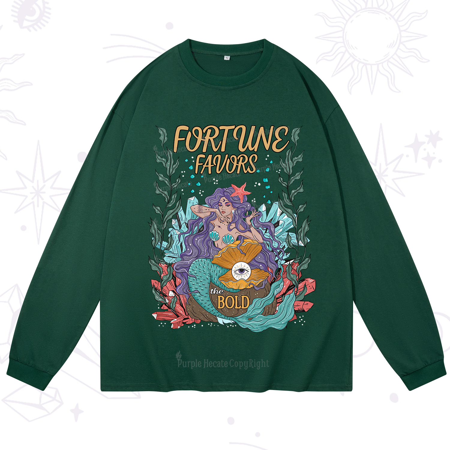 Purplehecate Fortune Favors The Bold Long Sleeve T-Shirt
