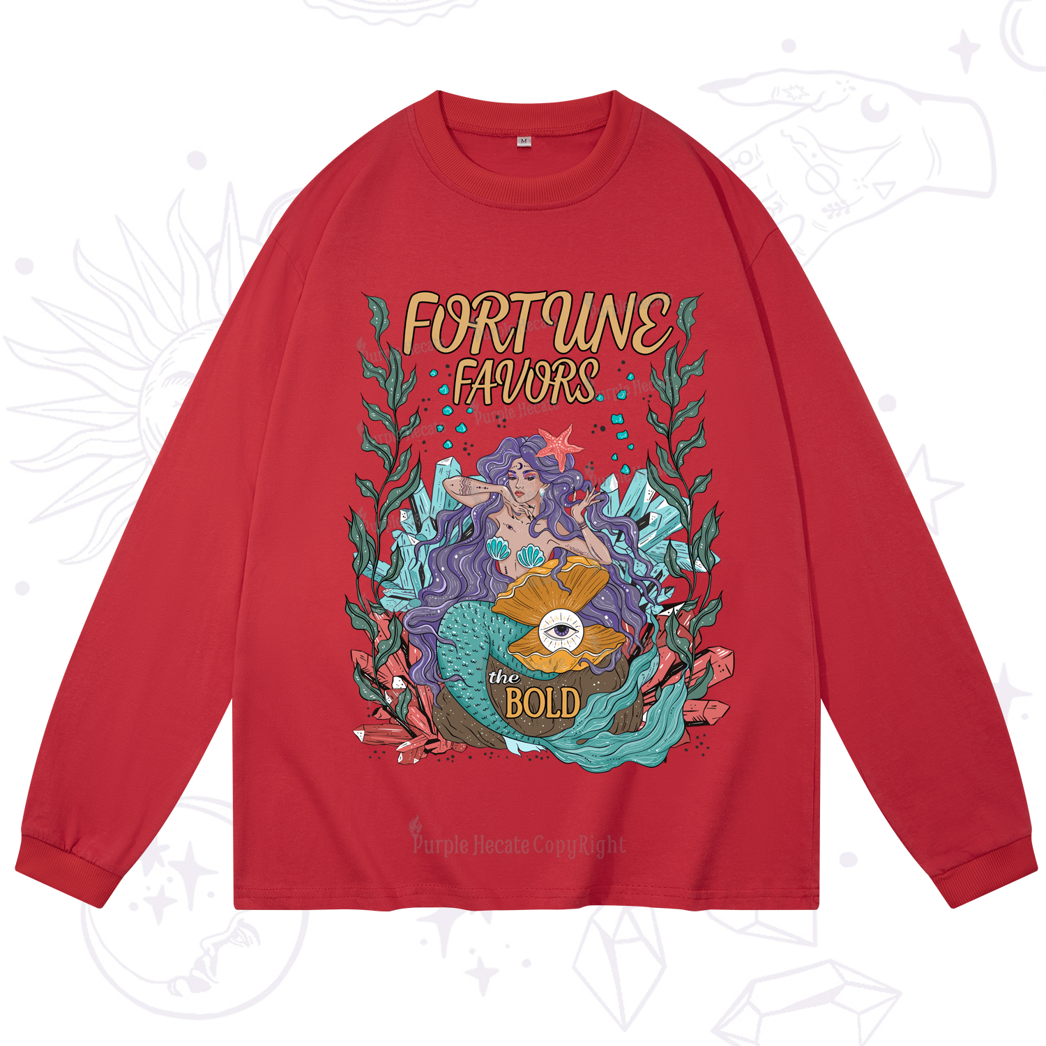 Purplehecate Fortune Favors The Bold Long Sleeve T-Shirt