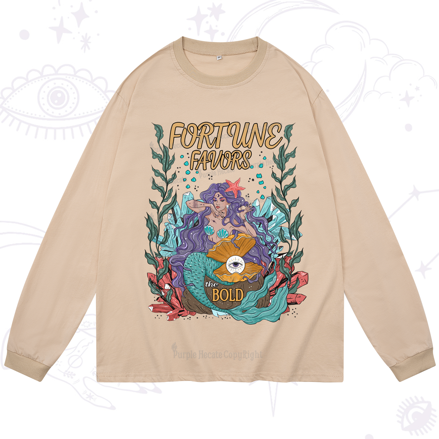 Purplehecate Fortune Favors The Bold Long Sleeve T-Shirt