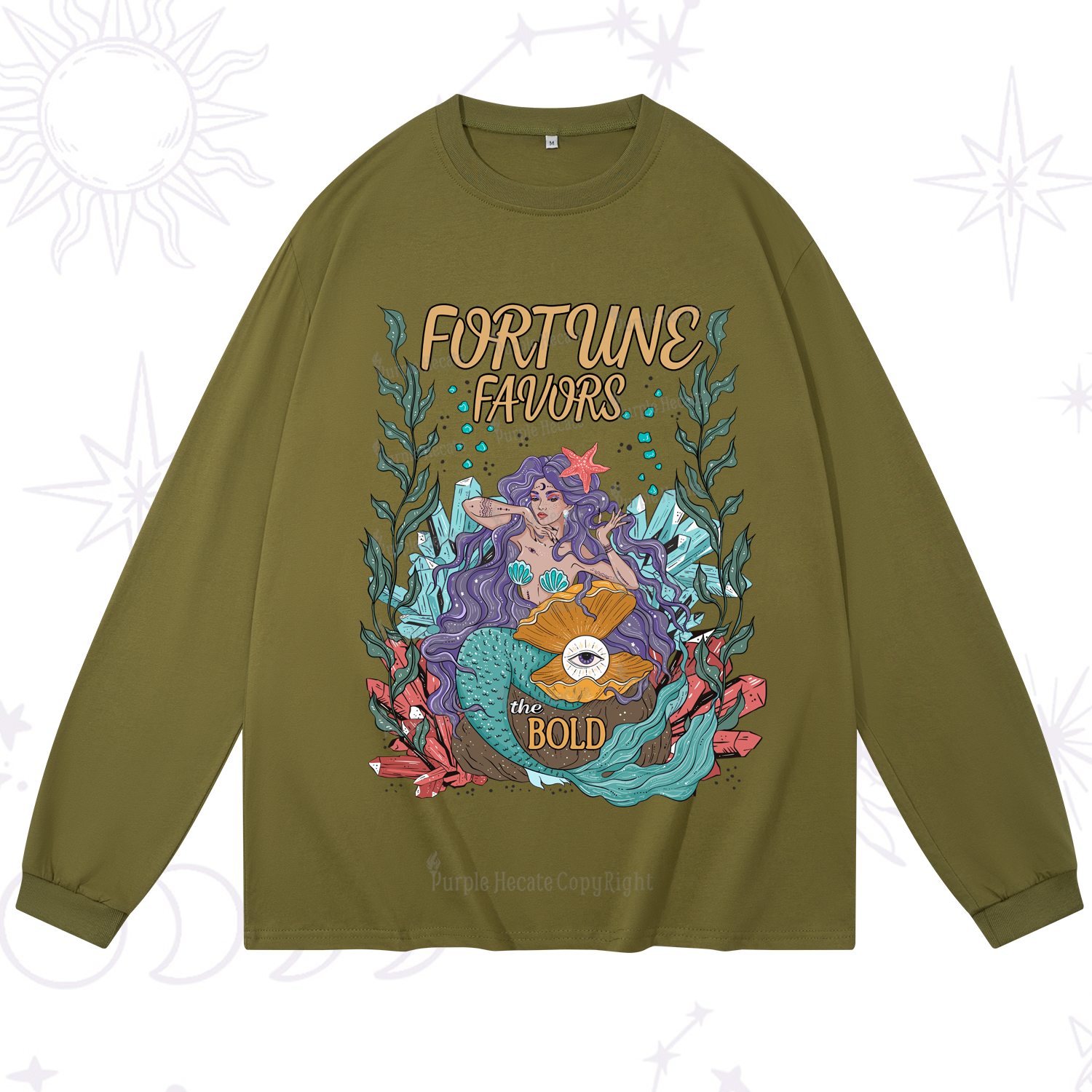 Purplehecate Fortune Favors The Bold Long Sleeve T-Shirt