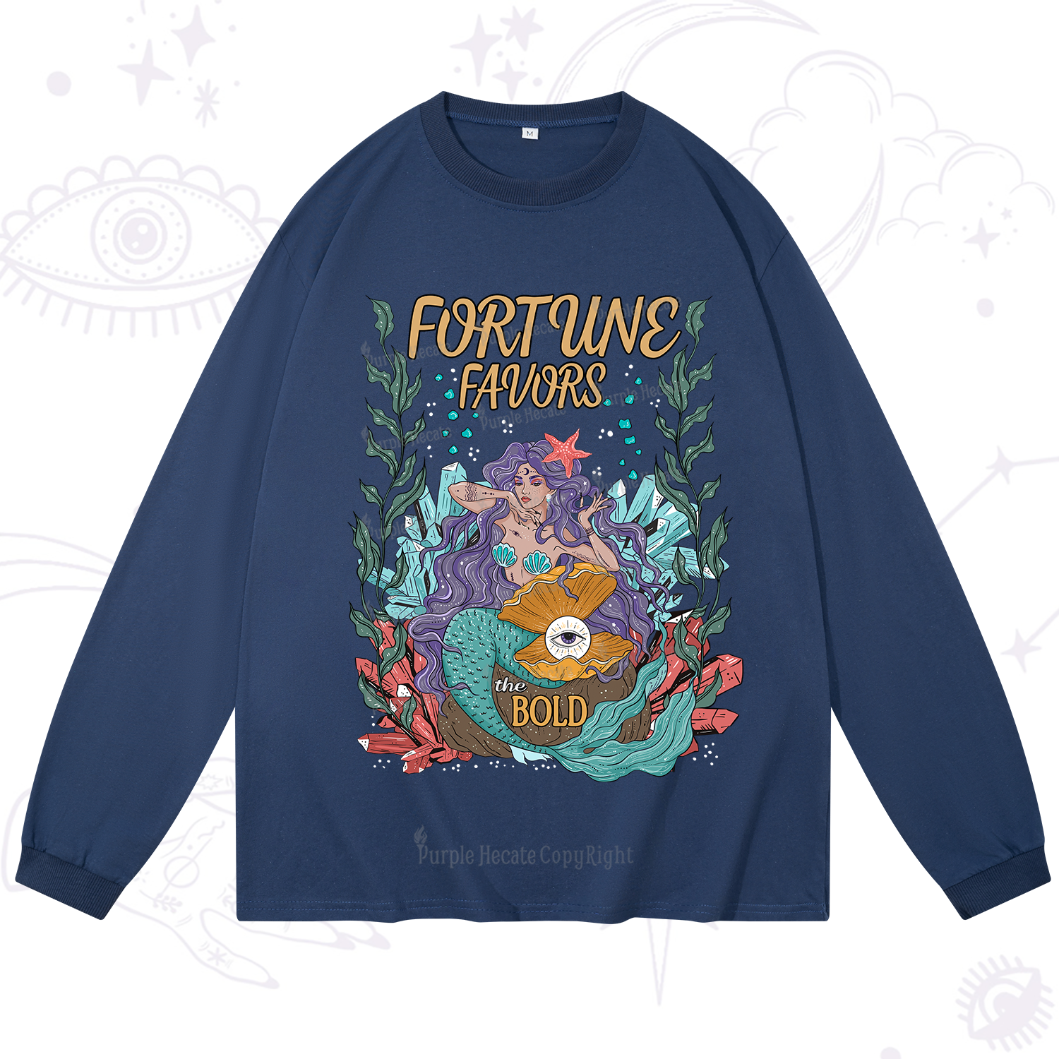Purplehecate Fortune Favors The Bold Long Sleeve T-Shirt