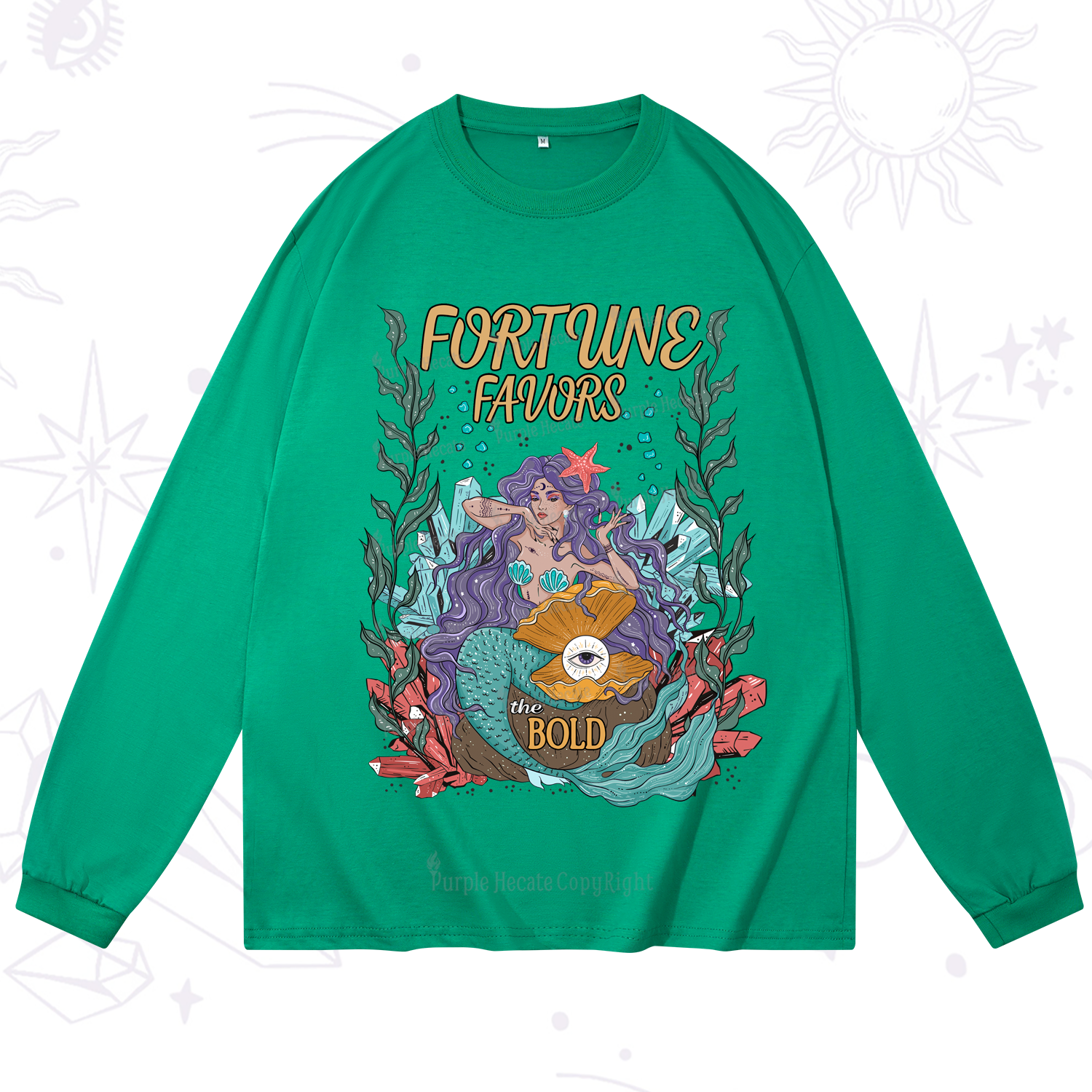 Purplehecate Fortune Favors The Bold Long Sleeve T-Shirt