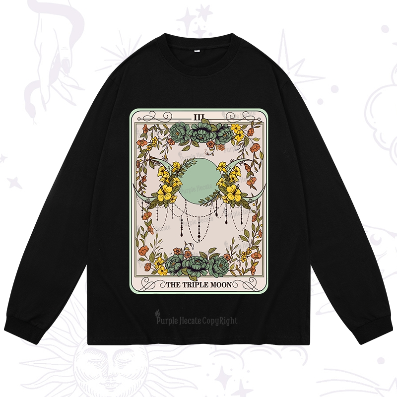 Purplehecate The Triple Moon Tarot Long Sleeve T-Shirt