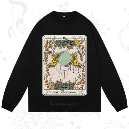 Purplehecate The Triple Moon Tarot Long Sleeve T-Shirt