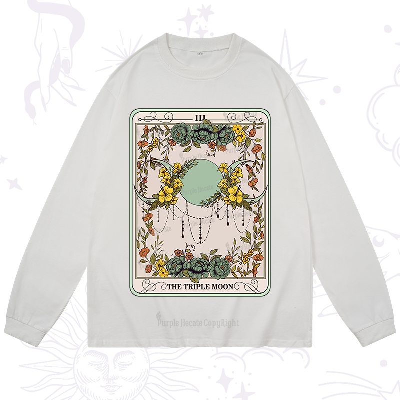 Purplehecate The Triple Moon Tarot Long Sleeve T-Shirt