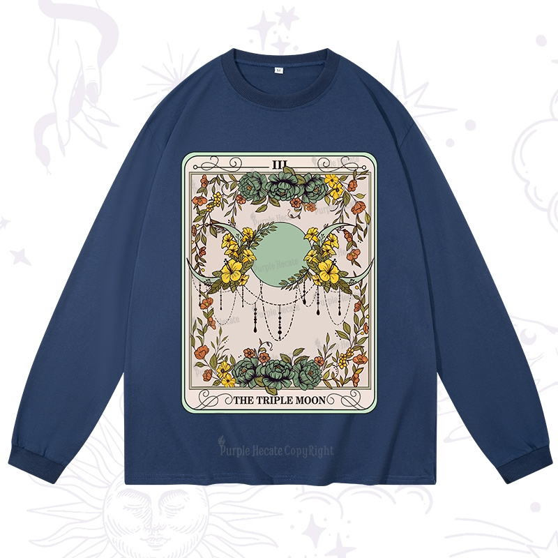 Purplehecate The Triple Moon Tarot Long Sleeve T-Shirt