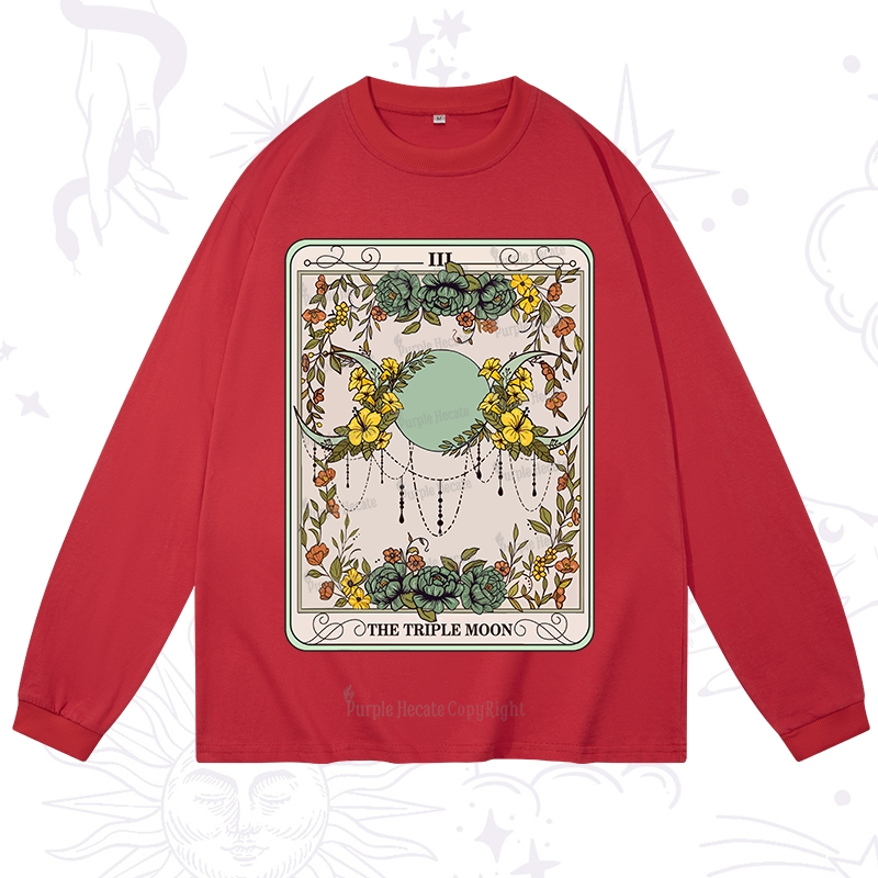 Purplehecate The Triple Moon Tarot Long Sleeve T-Shirt