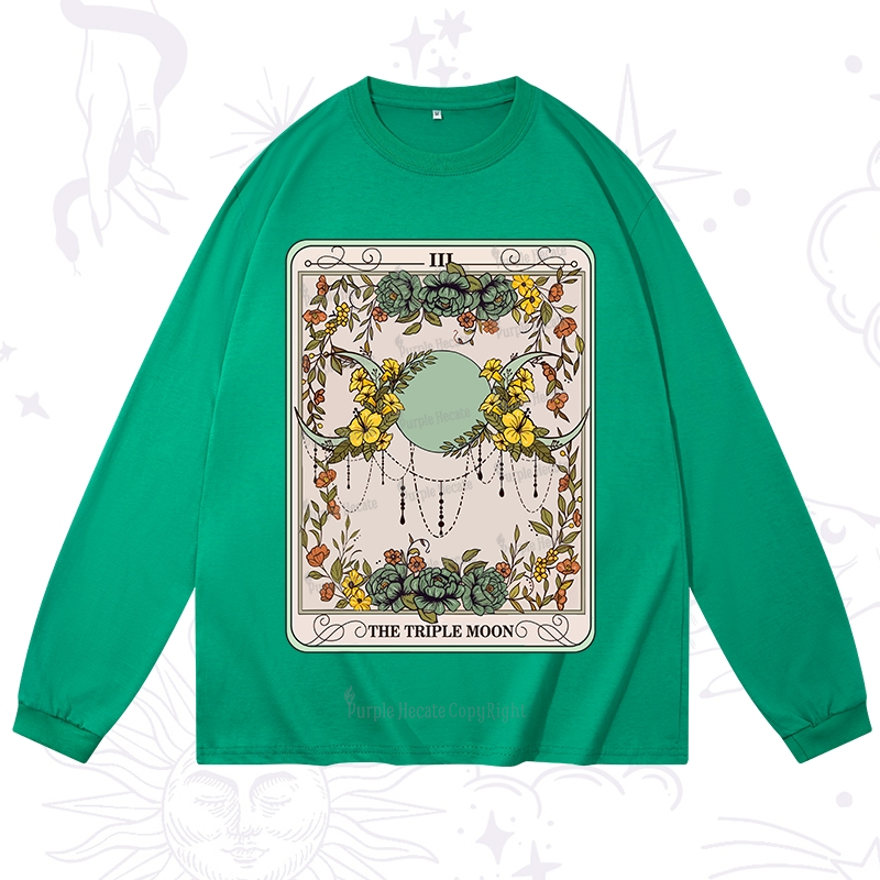 Purplehecate The Triple Moon Tarot Long Sleeve T-Shirt