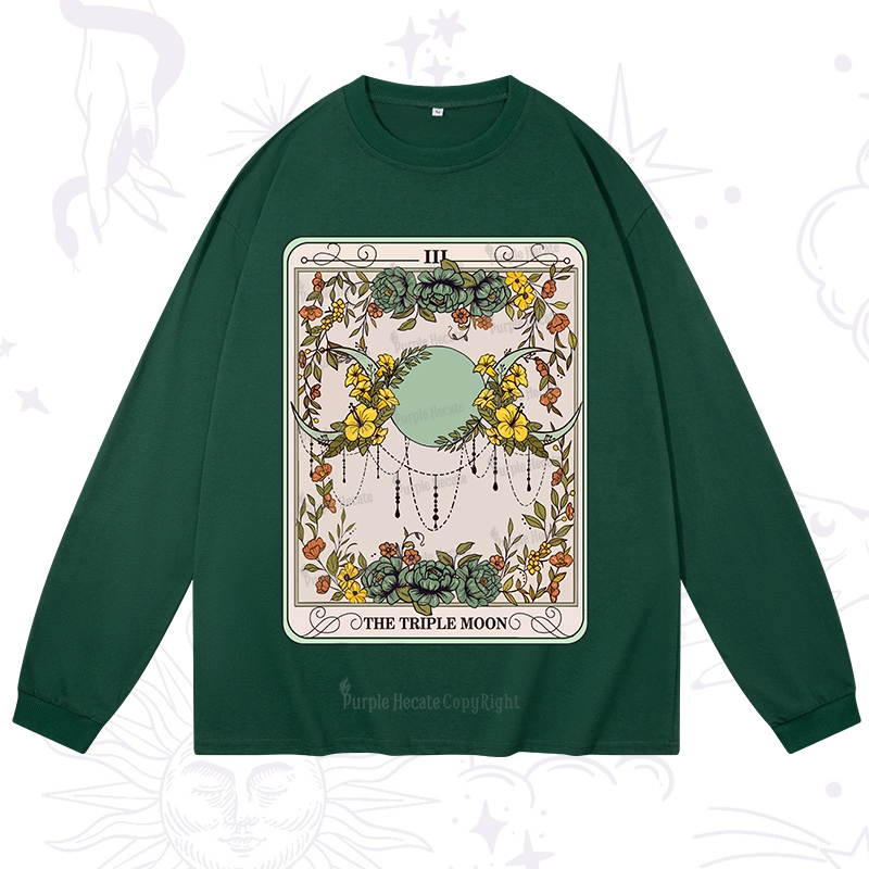 Purplehecate The Triple Moon Tarot Long Sleeve T-Shirt