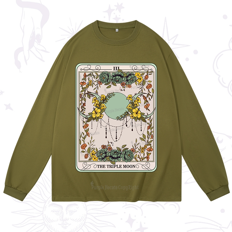 Purplehecate The Triple Moon Tarot Long Sleeve T-Shirt