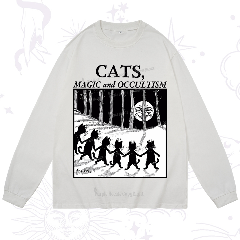 Purplehecate Cats Magic And Occultism Long Sleeve T-Shirt