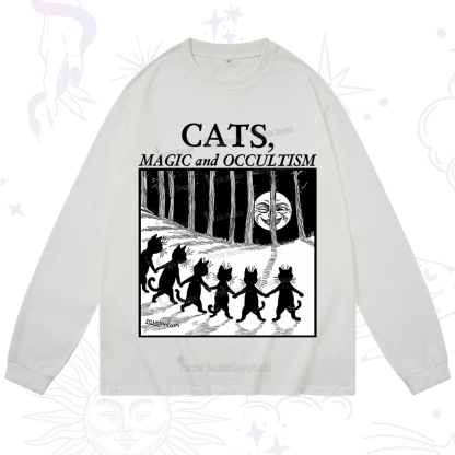 Purplehecate Cats Magic And Occultism Long Sleeve T-Shirt