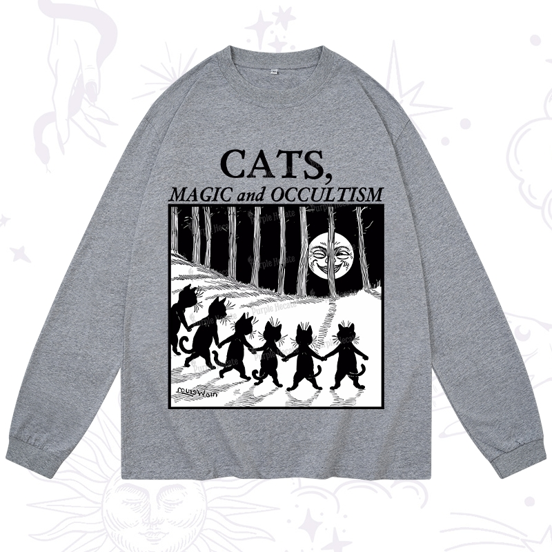 Purplehecate Cats Magic And Occultism Long Sleeve T-Shirt