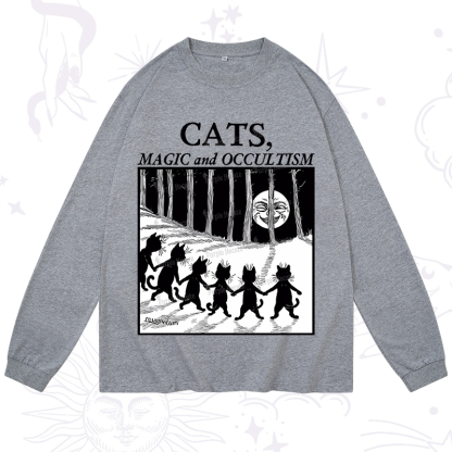 Purplehecate Cats Magic And Occultism Long Sleeve T-Shirt