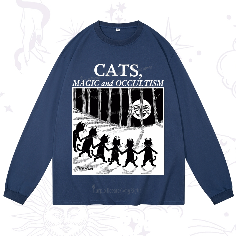 Purplehecate Cats Magic And Occultism Long Sleeve T-Shirt