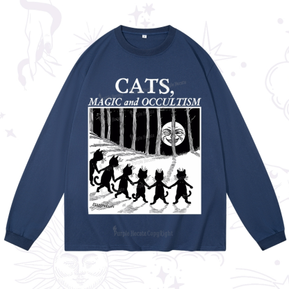 Purplehecate Cats Magic And Occultism Long Sleeve T-Shirt