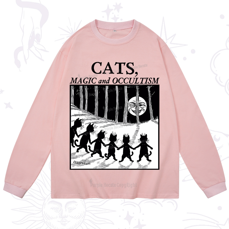 Purplehecate Cats Magic And Occultism Long Sleeve T-Shirt