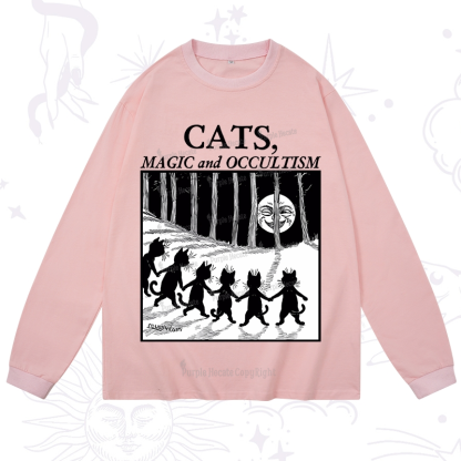 Purplehecate Cats Magic And Occultism Long Sleeve T-Shirt