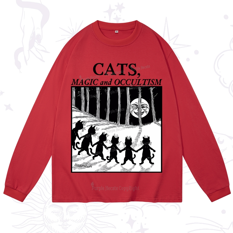 Purplehecate Cats Magic And Occultism Long Sleeve T-Shirt