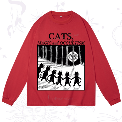 Purplehecate Cats Magic And Occultism Long Sleeve T-Shirt