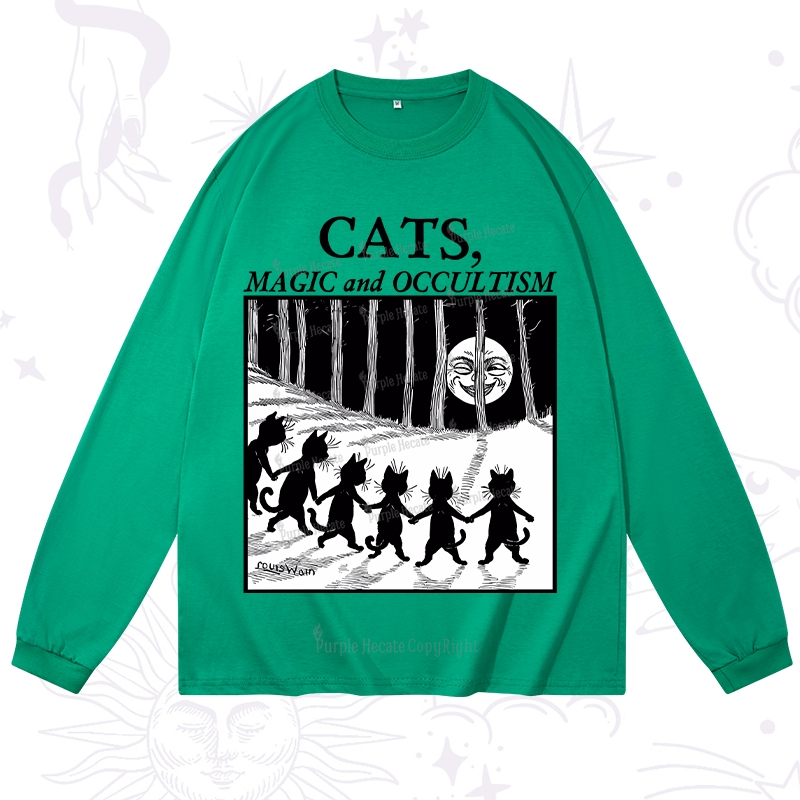 Purplehecate Cats Magic And Occultism Long Sleeve T-Shirt