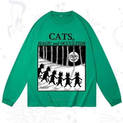 Purplehecate Cats Magic And Occultism Long Sleeve T-Shirt