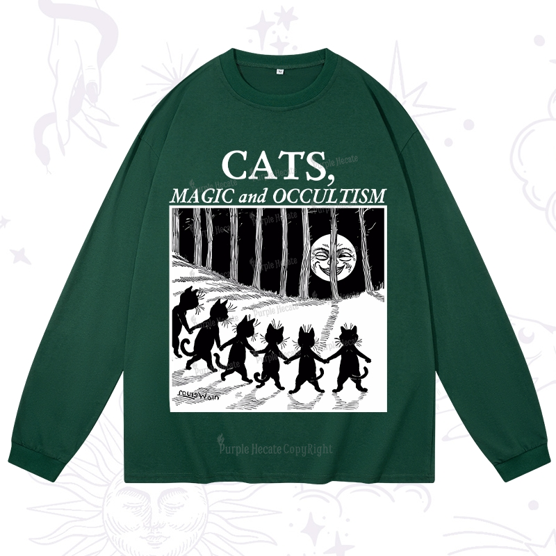 Purplehecate Cats Magic And Occultism Long Sleeve T-Shirt