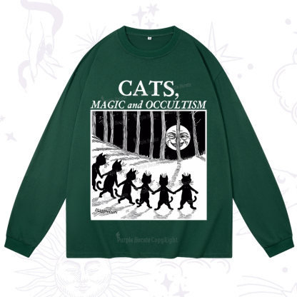 Purplehecate Cats Magic And Occultism Long Sleeve T-Shirt
