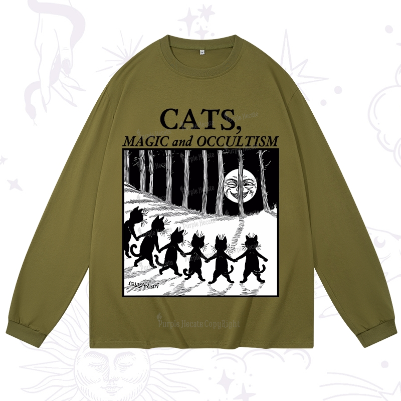 Purplehecate Cats Magic And Occultism Long Sleeve T-Shirt